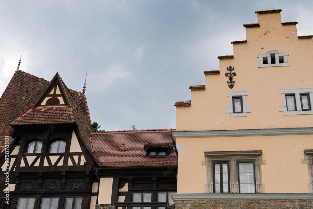 Beautiful facade of Peles Castle in Sinaia Romania