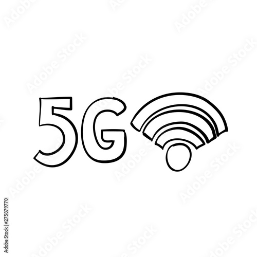 handdrawn doodle 5g illustration vector