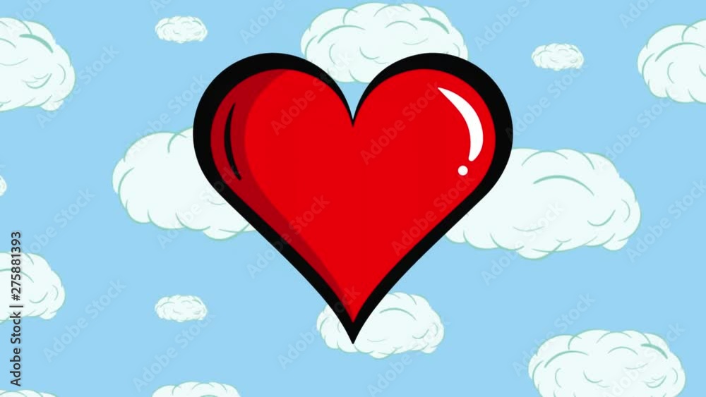 Gift and heart cloud background Gift and heart cloud background