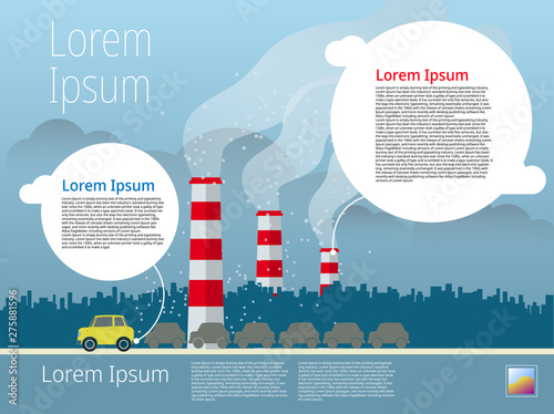 Air pollution infographic, vector illustration of air pollution for presentation