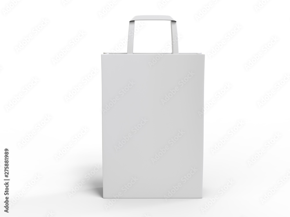 Blank template of shopping Paper Bag 3d illustration for branding design and mock up. Blank template of shopping Paper Bag 3d illustration for branding design and mock up.