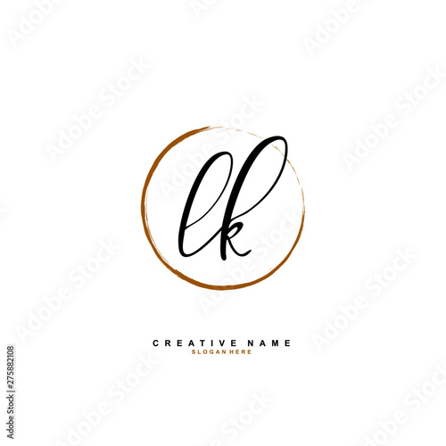 L K LK Initial logo template vector. Letter logo concept