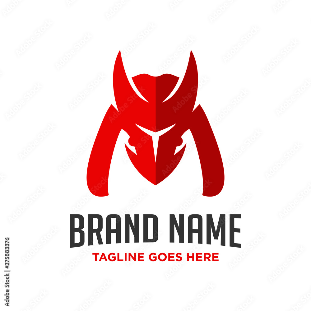 Fototapeta premium logo design letter M horn