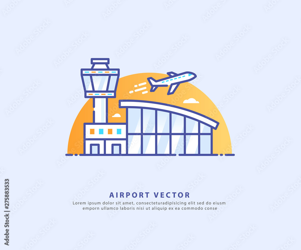 Airport design icon vector, airplane, symbol, signs, infographic, application, illustration.
