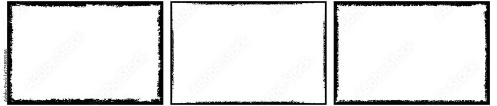 Frames in grunge style. Abstract rectangles with space for text. Monochrome elements. Frames in grunge style. Abstract rectangles with space for text. Monochrome elements.