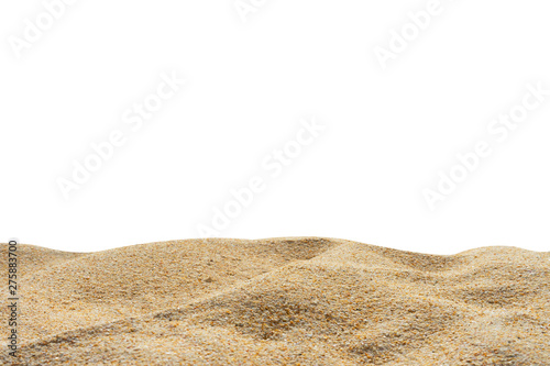 Beach sand texture di-cut on white background.