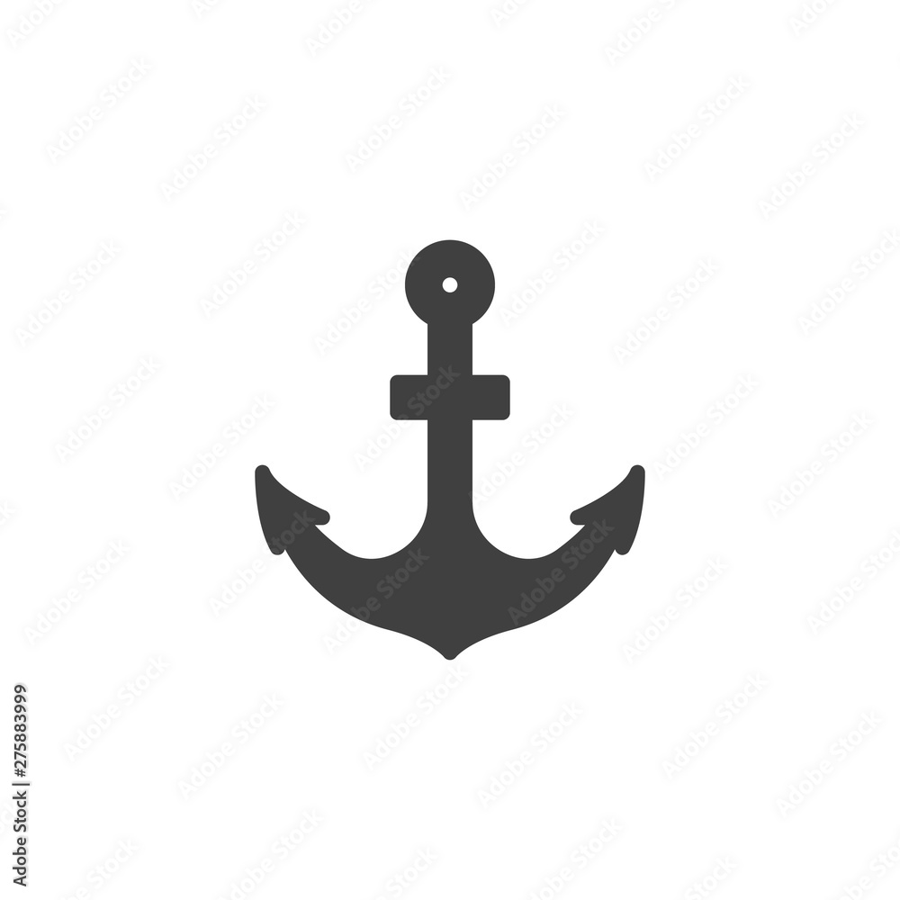 Anchor vector icon. filled flat sign for mobile concept and web design. Ship anchor glyph icon. Marine symbol, logo illustration. Vector graphics Anchor vector icon. filled flat sign for mobile concept and web design. Ship anchor glyph icon. Marine symbol, logo illustration. Vector graphics