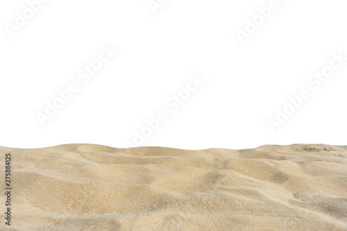 Beach sand texture Di-cut on white background.