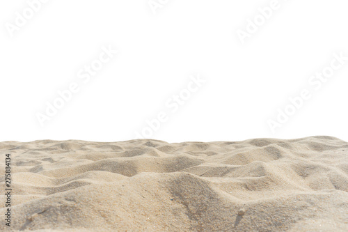 Beach sand texture Di-cut on white background.