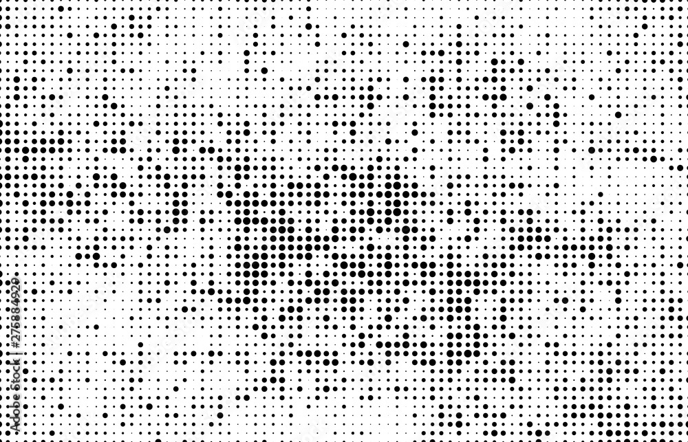 Abstract halftone wave dotted background. Monochrome texture of dots for printing