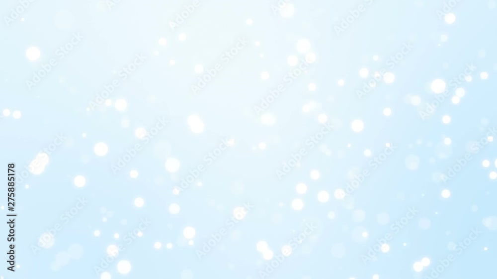 Light blue  gowing ackground with floating white bokeh lights.