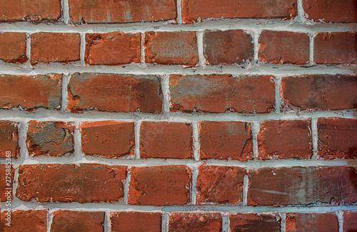  Close up view of a red brick wall