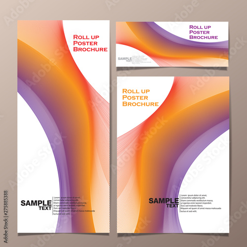 roll up and poster business brochure flyer banner design vertical template vector, cover presentation abstract geometric background, modern publication x-banner and flag-banner.