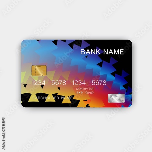 Colorful debit card. With inspiration from the abstract. Glossy plastic style. Vector illustration design EPS 10