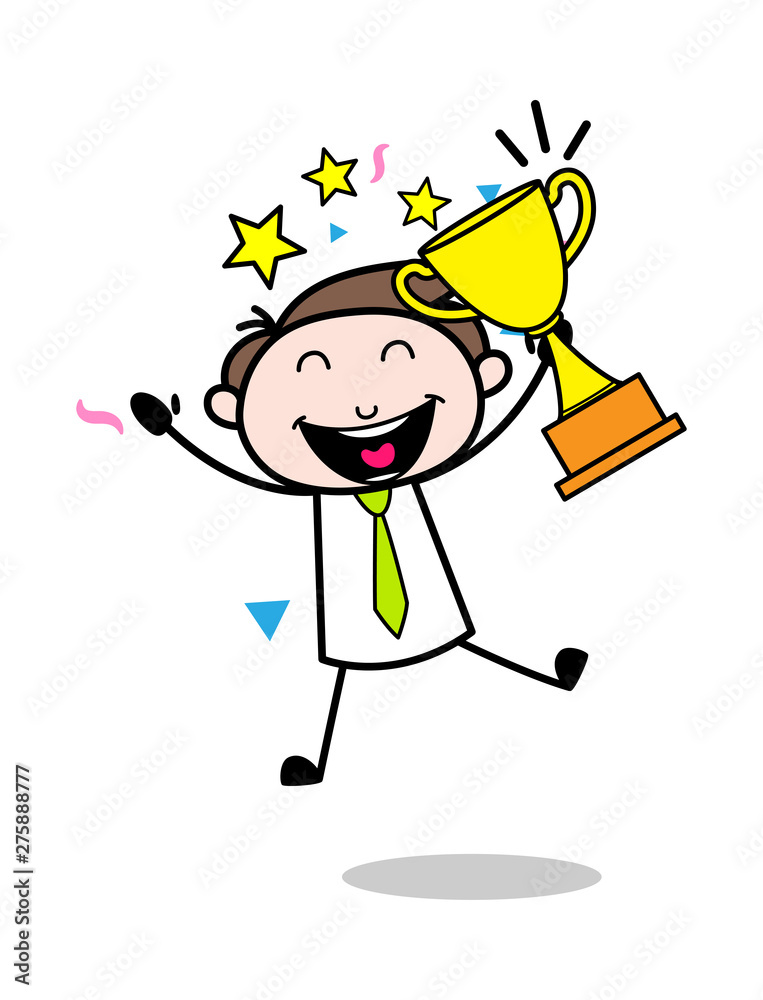 Employee of The Month Award - Office Businessman Employee Cartoon Vector Illustration Employee of The Month Award - Office Businessman Employee Cartoon Vector Illustration