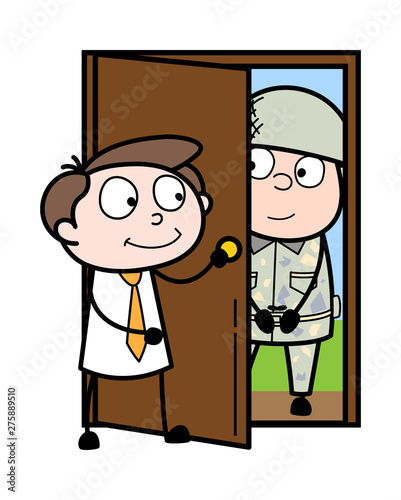Police Investigation - Office Businessman Employee Cartoon Vector Illustration