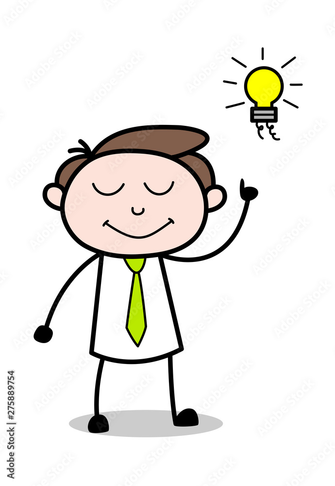 Got an Idea - Office Businessman Employee Cartoon Vector Illustration