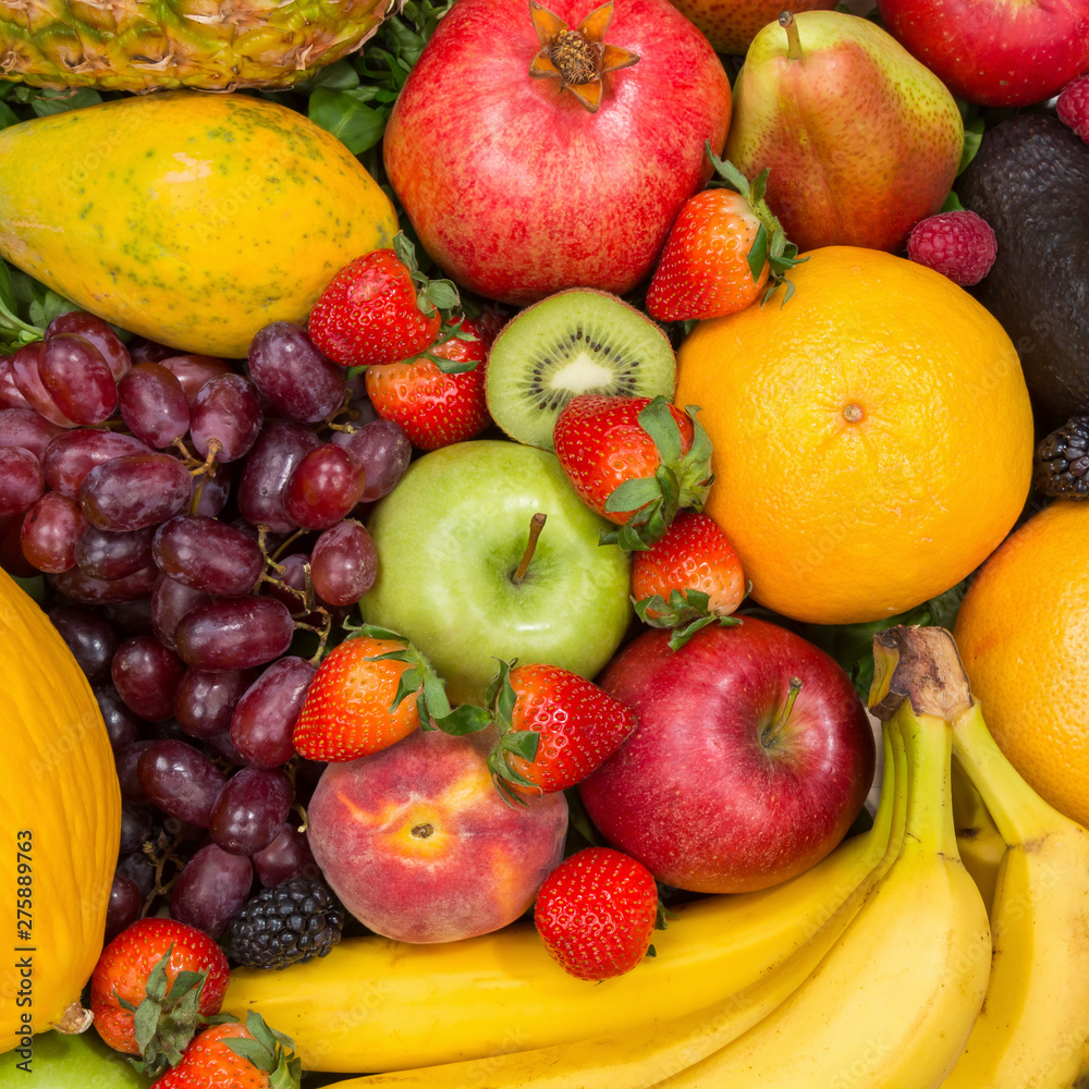 Food background fruits collection apples square berries oranges lemons fruit Food background fruits collection apples square berries oranges lemons fruit