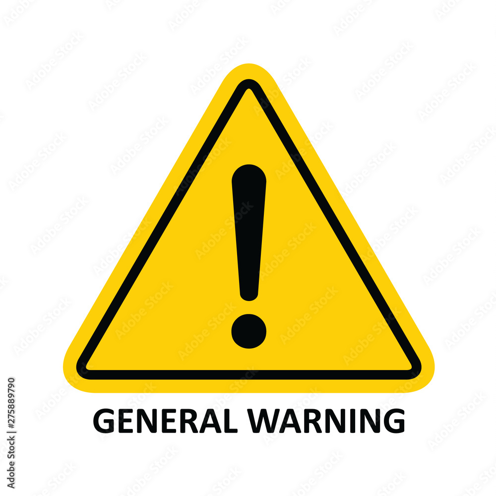 Hazard warning symbol vector icon flat sign symbol with exclamation mark isolated on white background Hazard warning symbol vector icon flat sign symbol with exclamation mark isolated on white background