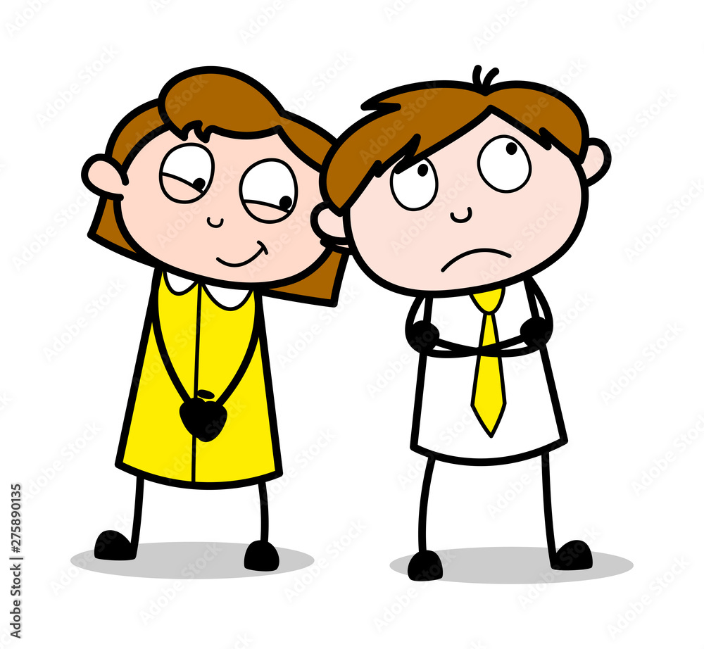 Innocent Couple Face Expressions - Office Salesman Employee Cartoon Vector Illustration Innocent Couple Face Expressions - Office Salesman Employee Cartoon Vector Illustration