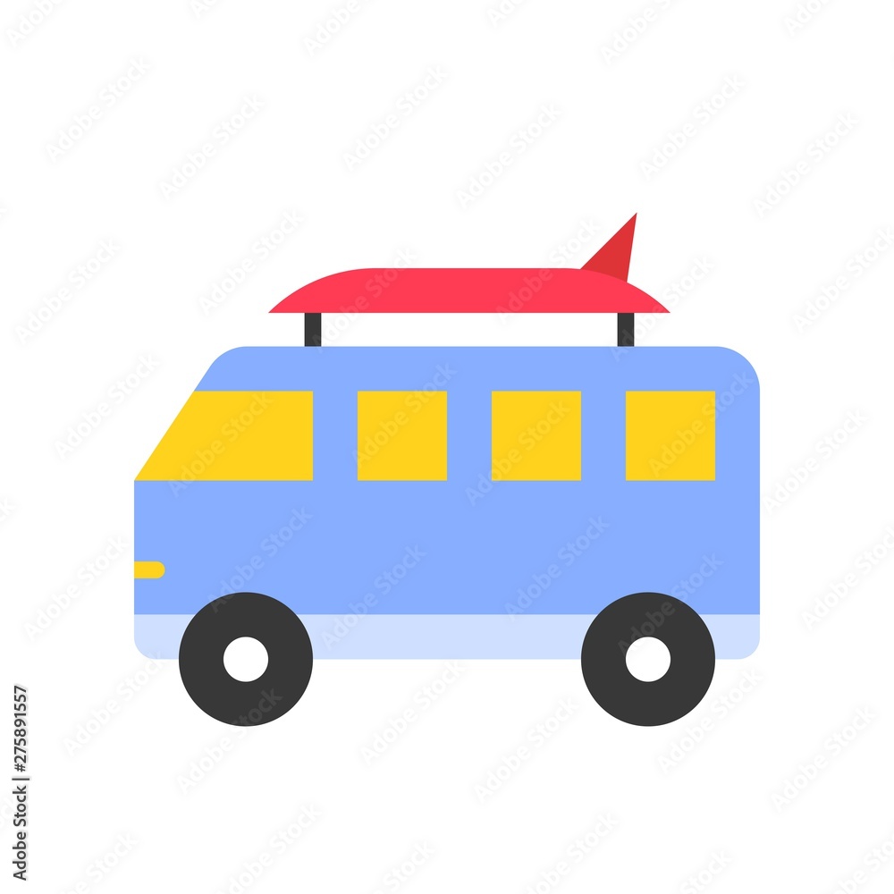Surf van vector, Summer party related filled icon Surf van vector, Summer party related filled icon