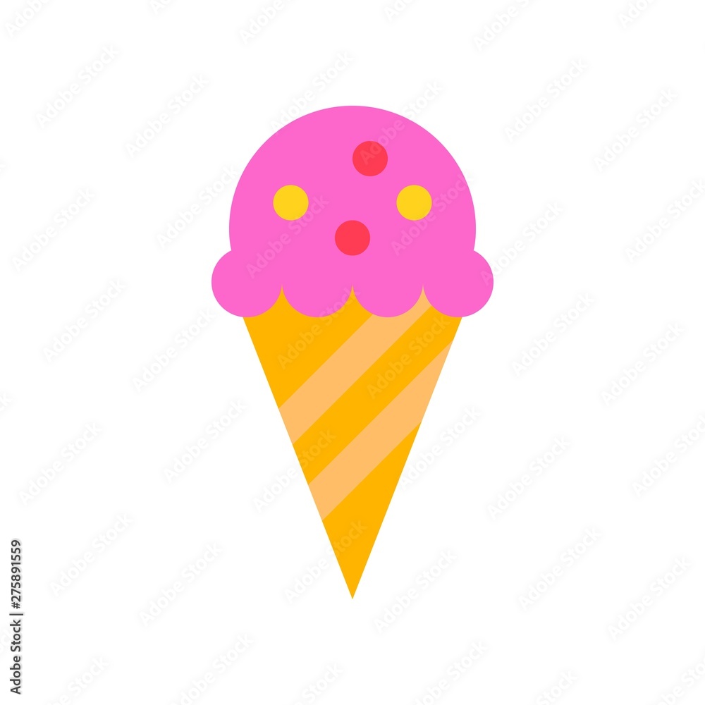 Ice cream cone vector, Summer party related filled icon Ice cream cone vector, Summer party related filled icon