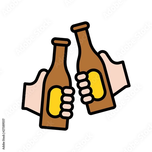 Cheers vector, Summer party related filled icon
