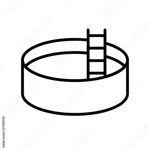 Kiddie pool vector, Summer party related line icon