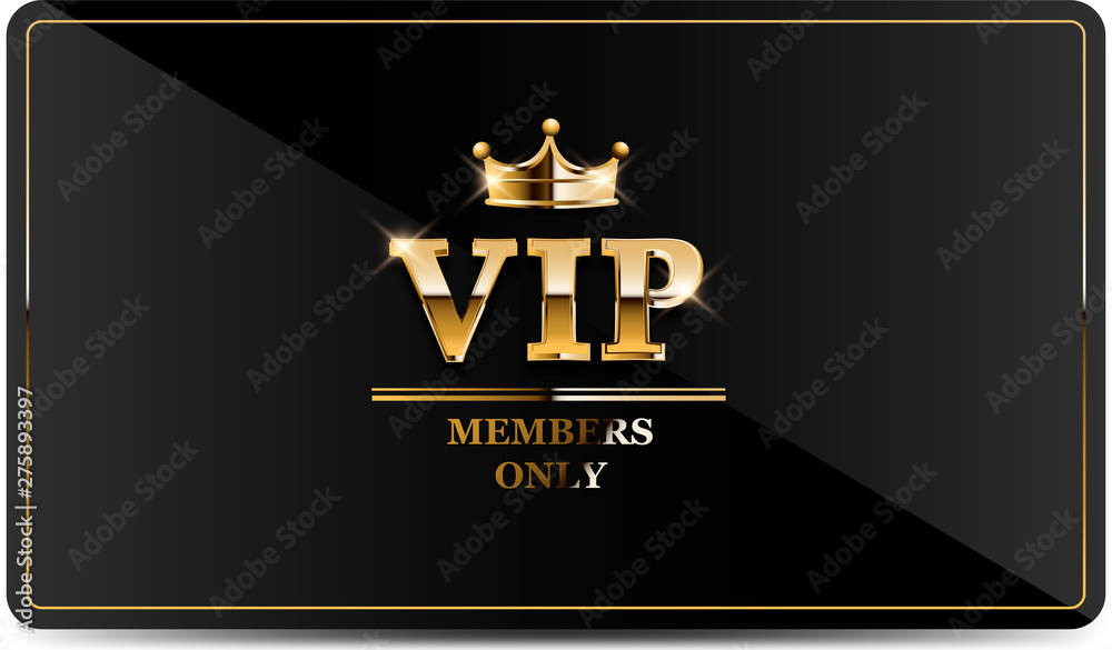 Premium VIP card with gold elements and crown