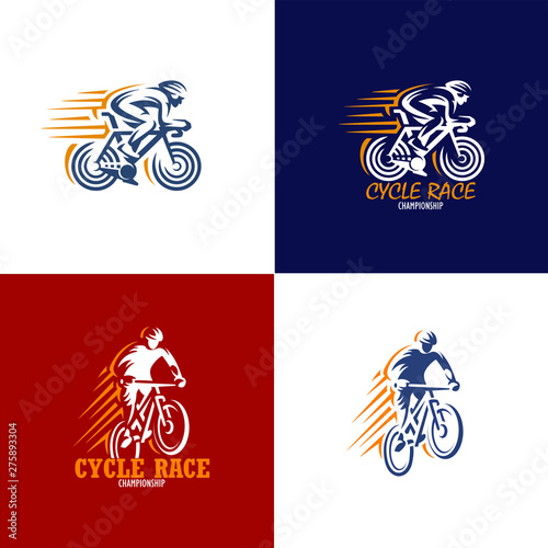 Logo pack vectors of cycling