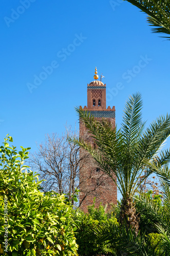 Beautiful mosque in Marrakesh. Morocco. Sightseeing. Architecture.