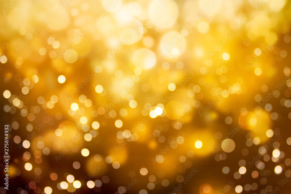 Abstract blurred gold color bokeh background - obrazy, fototapety, plakaty 