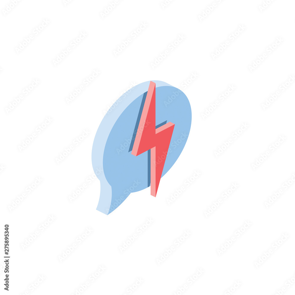 Speech bubble energy. Premium quality. Vector 3d isometric color icon new flat style. Creative illustration, idea for infographics. Speech bubble energy. Premium quality. Vector 3d isometric color icon new flat style. Creative illustration, idea for infographics.