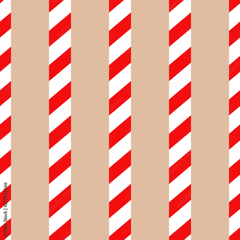 Fototapeta premium Seamless candy cane pattern. Simple design for christmas wrapping, wallpaper, fabric, textile.