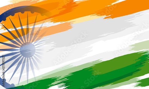 15th of August India Independence day background design of color paint on white background vector illustration
