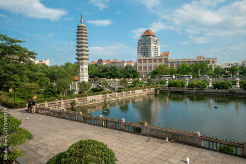 View on the university from Nanputuo Temple in Xiamen, PR China photo