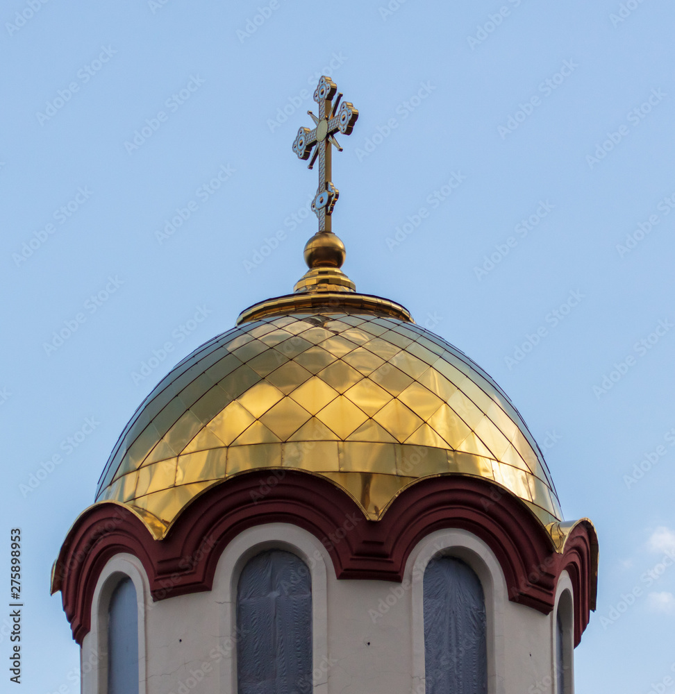 Golden Cross on the Orthodox Church