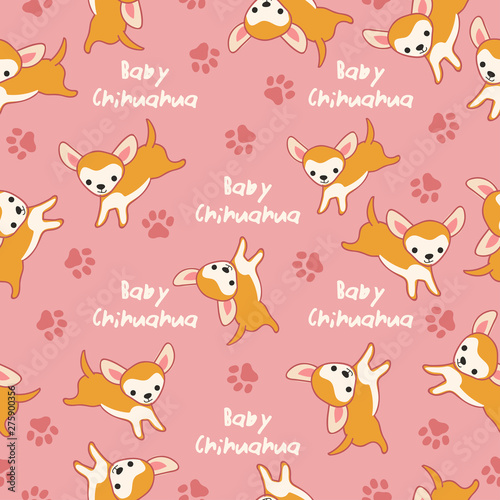 Set of Puppies isolated on pastel background : Seamless Pattern : Vector Illustration