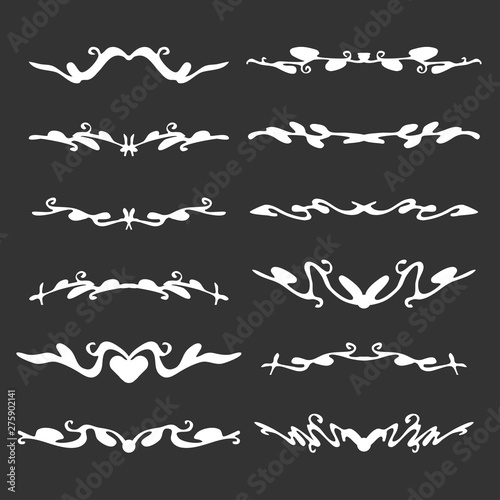 Set of decorative dividers for your design. Vector illustration