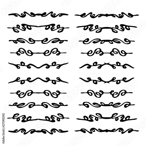 Set of decorative dividers for your design. Vector illustration