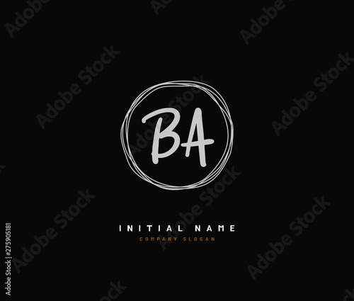 B A BA Beauty vector initial logo, handwriting logo of initial signature, wedding, fashion, jewerly, boutique, floral and botanical with creative template for any company or business.