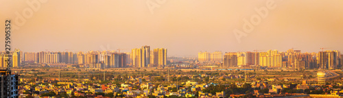 Photography view of  high rise buildings in  greater Noida NCR, India