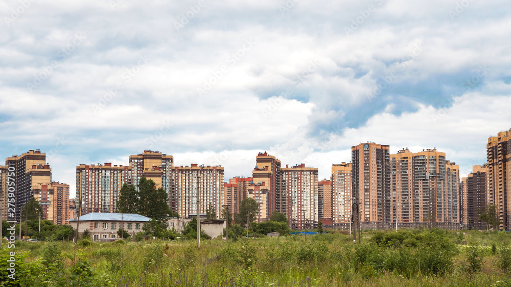 Panoramic view of new buildings outside the city Panoramic view of new buildings outside the city