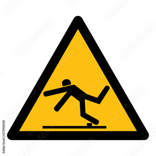 Beware Trip Hazard Symbol Isolate On White Background,Vector Illustration EPS.10