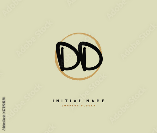 D DD Beauty vector initial logo  handwriting logo of initial signature  wedding  fashion  jewerly  boutique  floral and botanical with creative template for any company or business.