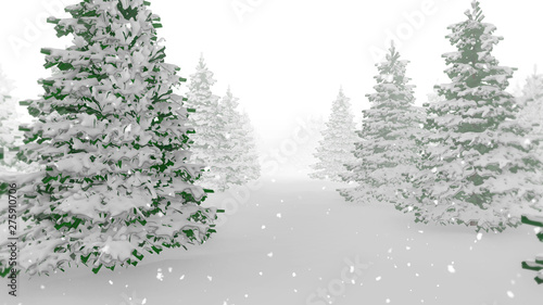 Christmas Tree Particles Background 3d Render