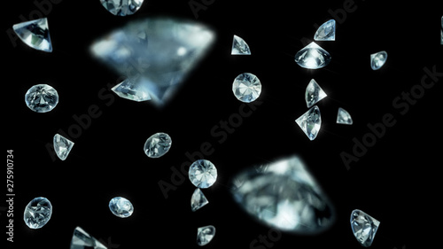 Diamonds Rain 3d Render
