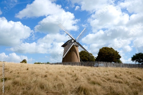 Canvas Print The Bembridge windmill, Isle of Wight is the only windmill left on the island