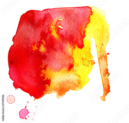 Colorful abstract watercolor texture stain with splashes and spatters. Modern creative watercolor background for trendy design.