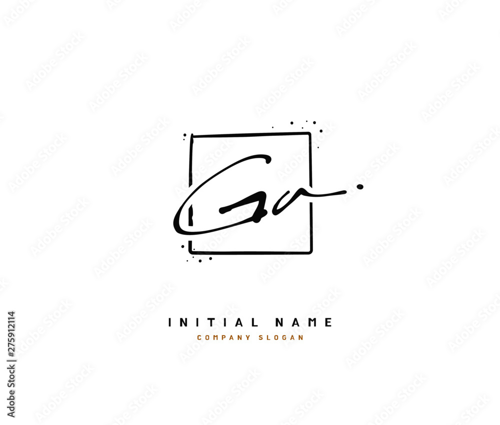 G A GA Beauty vector initial logo, handwriting logo of initial signature, wedding, fashion, jewerly, boutique, floral and botanical with creative template for any company or business.